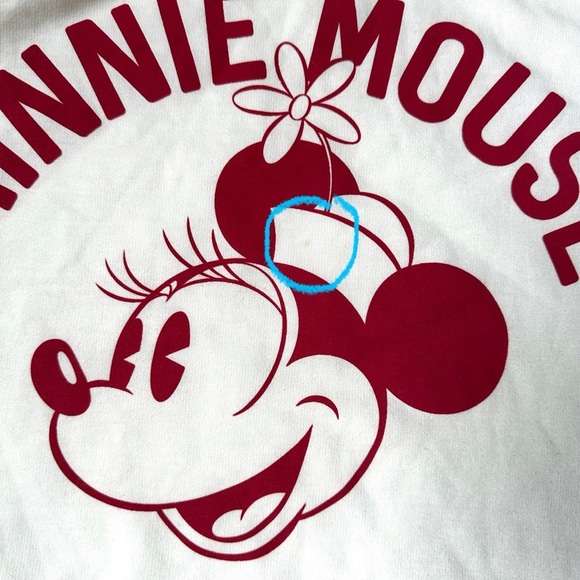 Disney White Crewneck Sweater Women’s Sz 2X with Minnie Mouse Design - Picture 8 of 12